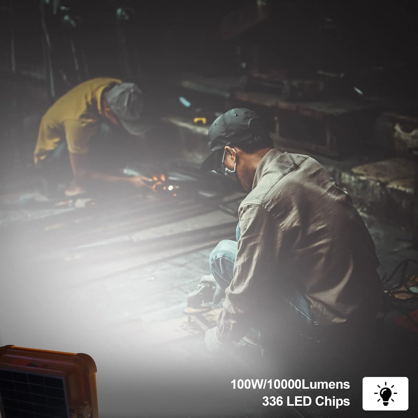 2 Pack Portable LED Solar Light 100W 16500mAh 10000 LM