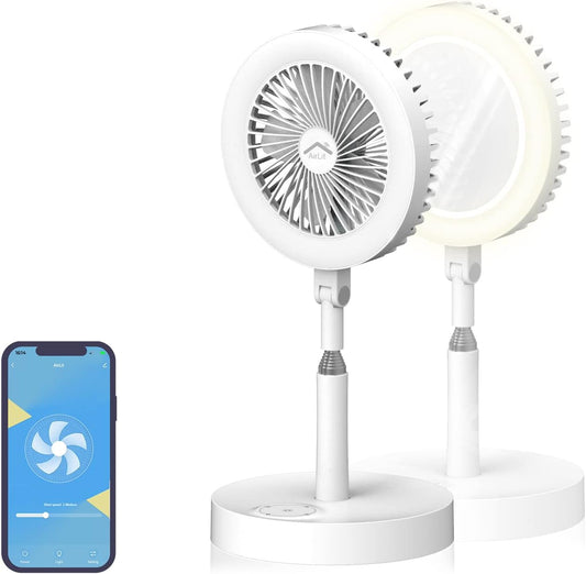 AirLit: The Ultimate Portable Smart Desk Fan, Mirror, and Ring Light - App-Controlled, Flexible, and Voice-Enabled.