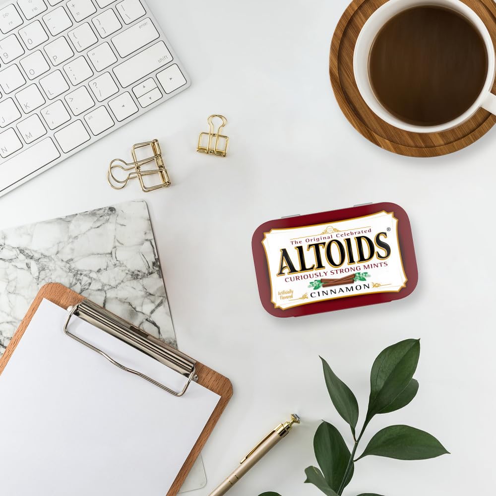 ALTOIDS Classic Cinnamon Hard Candy Breath Mints Bulk, 1.76 zz Tin (Pack of 12)