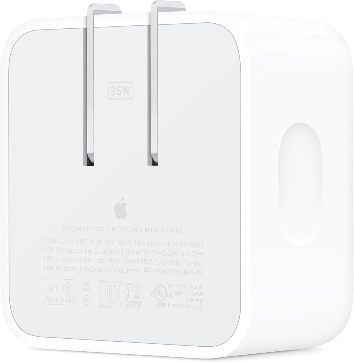 Apple 35W Dual USB-C Port Compact Power Adapter | Fast and Convenient Charging, Type C Wall Charger