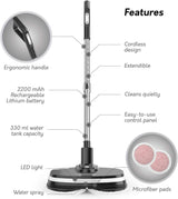 Gladwell Cordless Electric Mop - 3 in 1 Spinner, Scrubber, Waxer