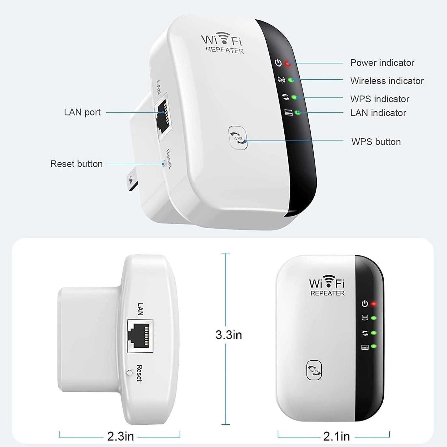 WiFi Extender, WiFi Signal Booster Up to 5800sq.ft and 55+ Devices, WiFi Range Extender, Wireless Internet Repeater, Long Range Amplifier with Ethernet Port,1-Key Setup, Access Point, Alexa Compatible