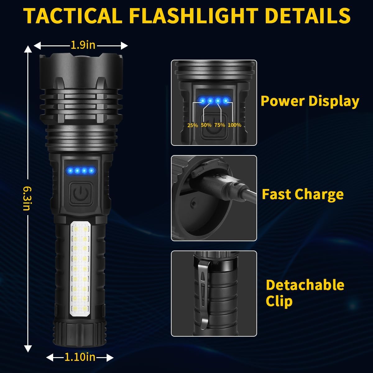 Hakol 4 Pack Rechargeable Flashlights High Lumens Lights