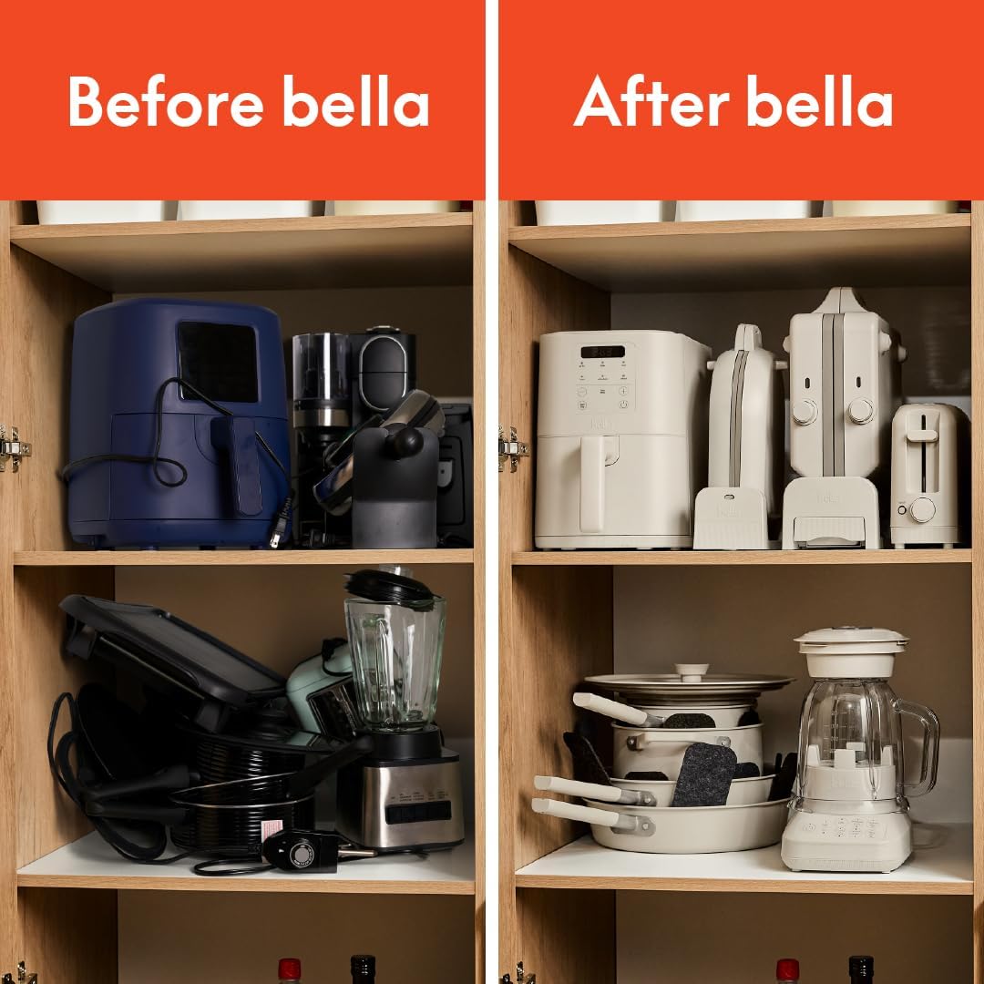 bella Fits-Anywhere™ 9-Piece, Nonstick, Non-Toxic Cookware Set, Oatmilk