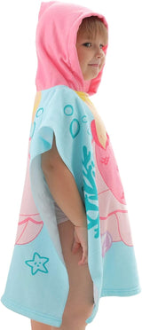 Kids Hooded Soft Microfiber Poncho Towels