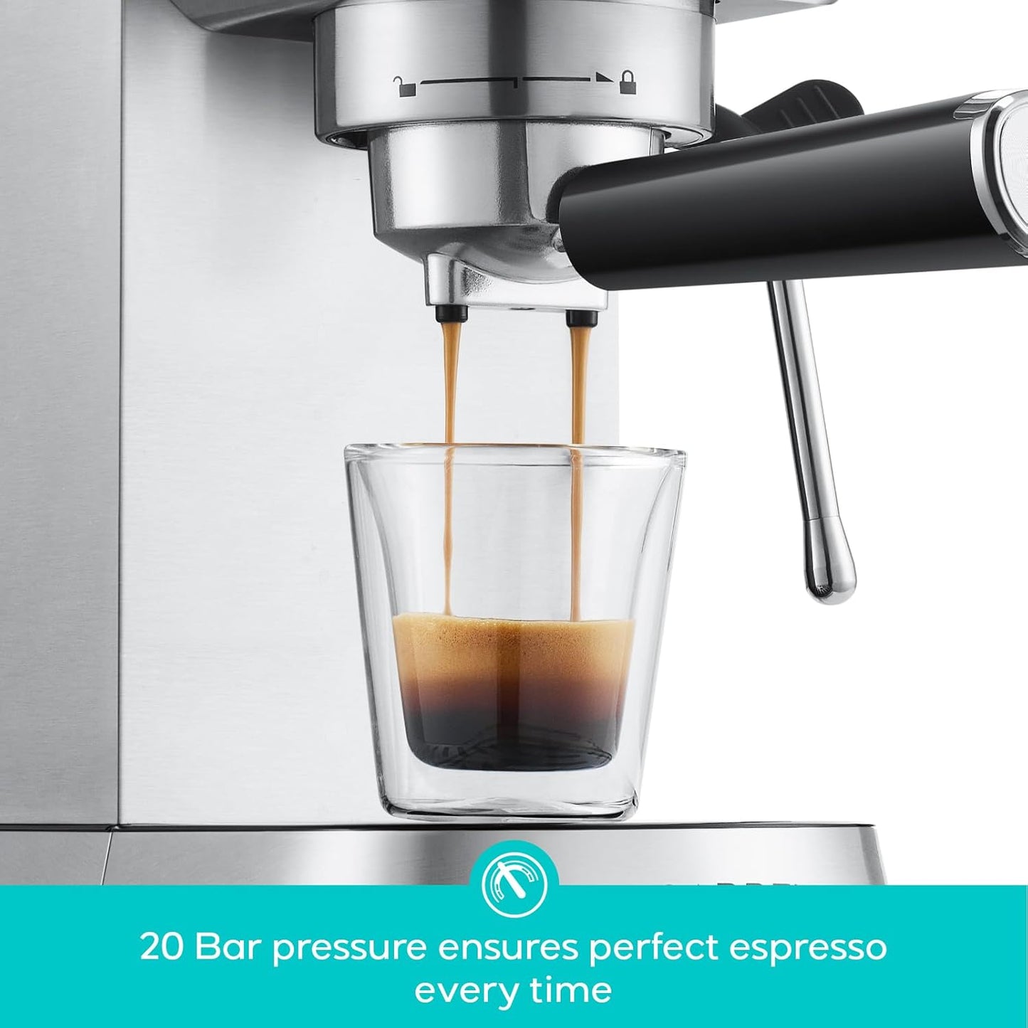 CASABREWS CM5418 Espresso Machine 20 Bar, Compact Espresso Maker with Steam Milk Frother