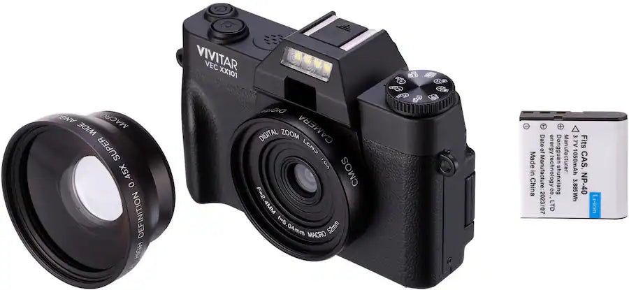 Vivitar - VECXX101 4K Digital Camera - Black-Refurbished