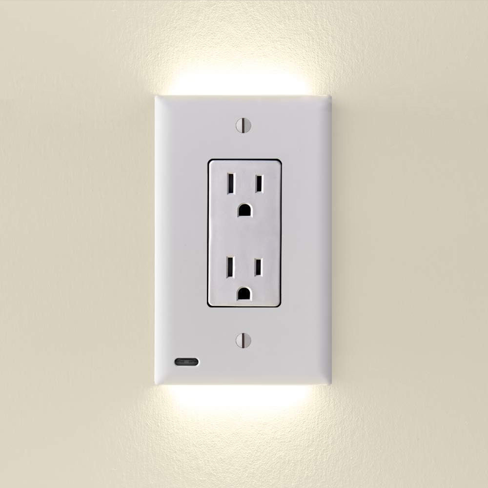 5-Pack Outlet Cover with Built-In LED Top/Bottom Night Light - 2 Styles