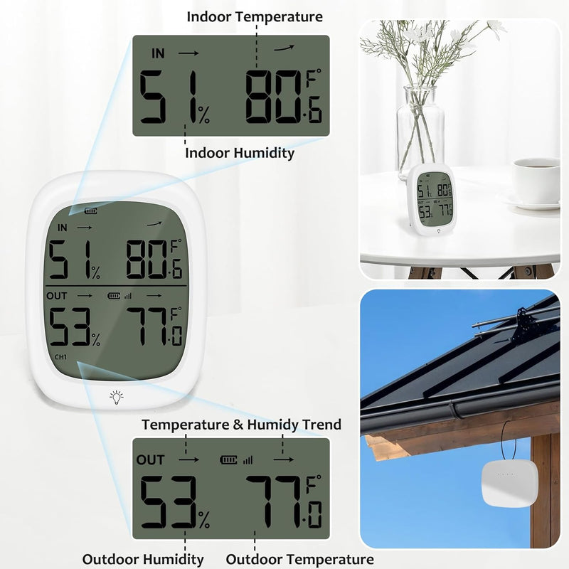 Indoor Outdoor Thermometer Wireless