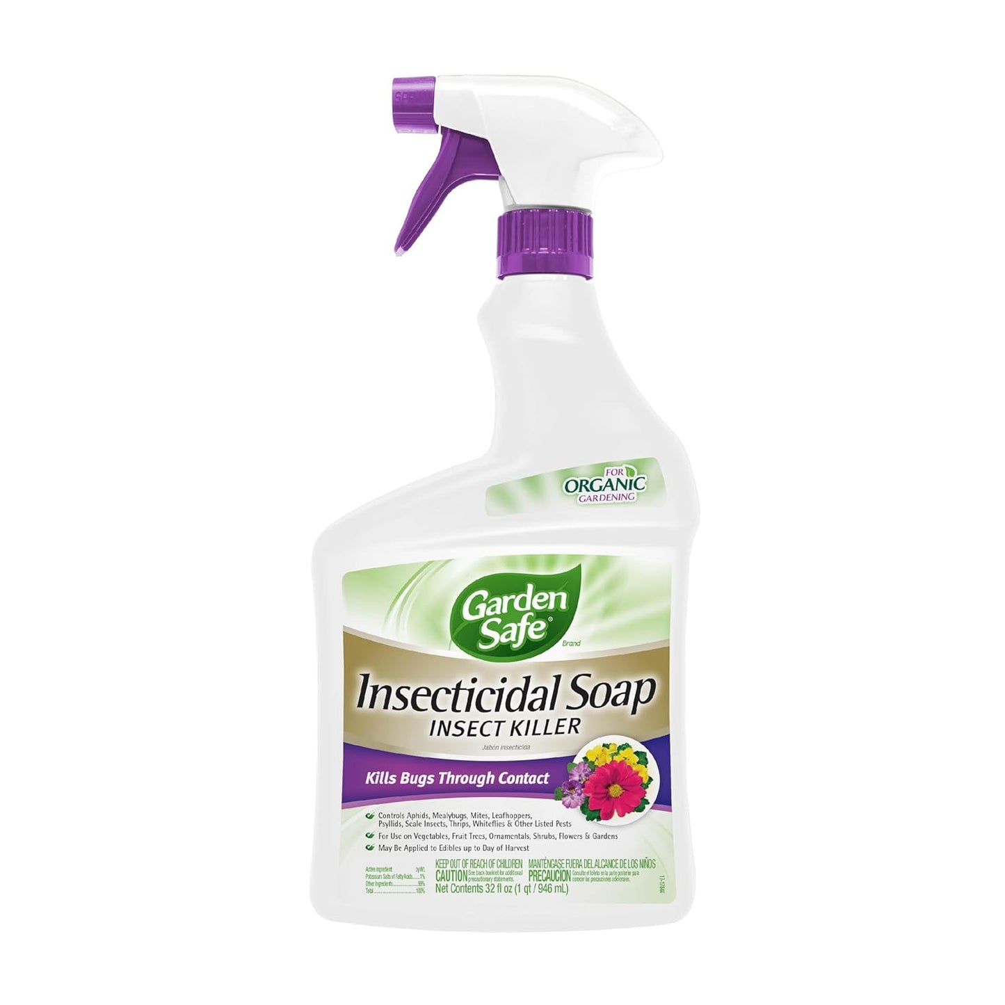 3 Pack Garden Safe Brand Insecticidal Soap Insect Killer, 32 Fluid Ounces
