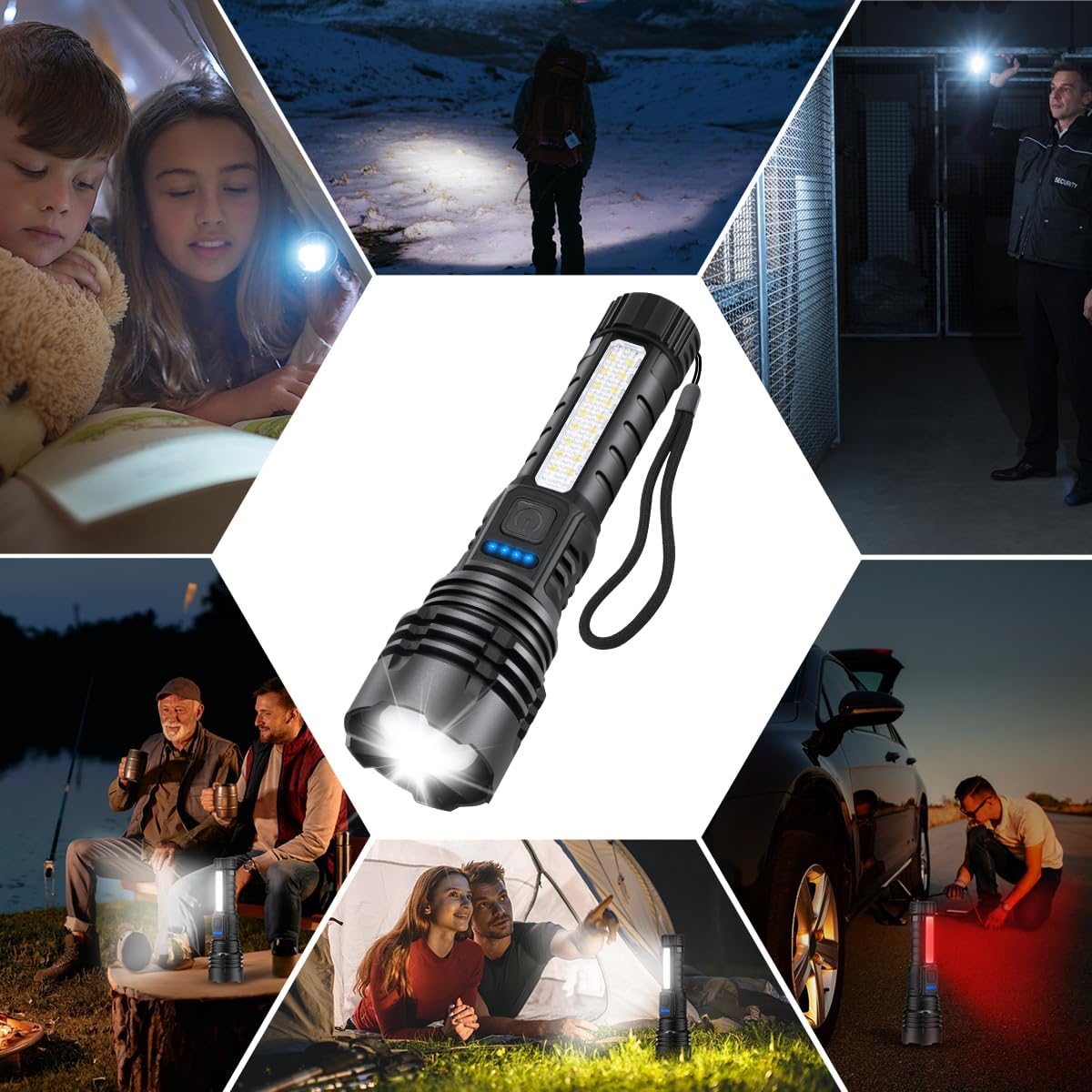 Hakol 4 Pack Rechargeable Flashlights High Lumens Lights