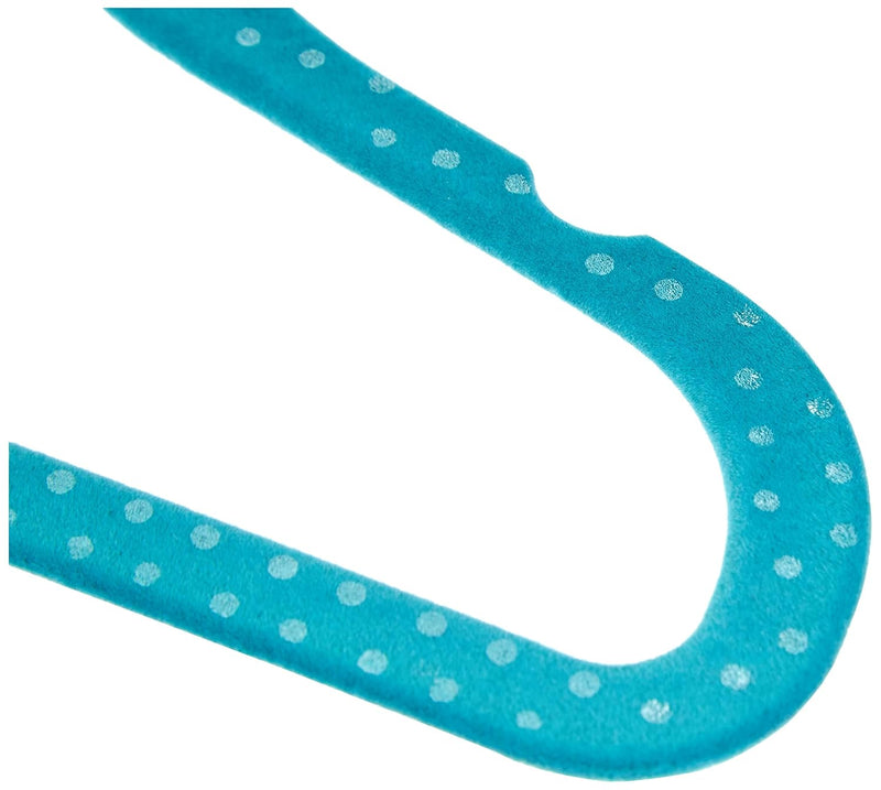 AmazonBasics Kids Velvet Hangers - 30-Pack, Blue Polka Dot(Plastic,30)