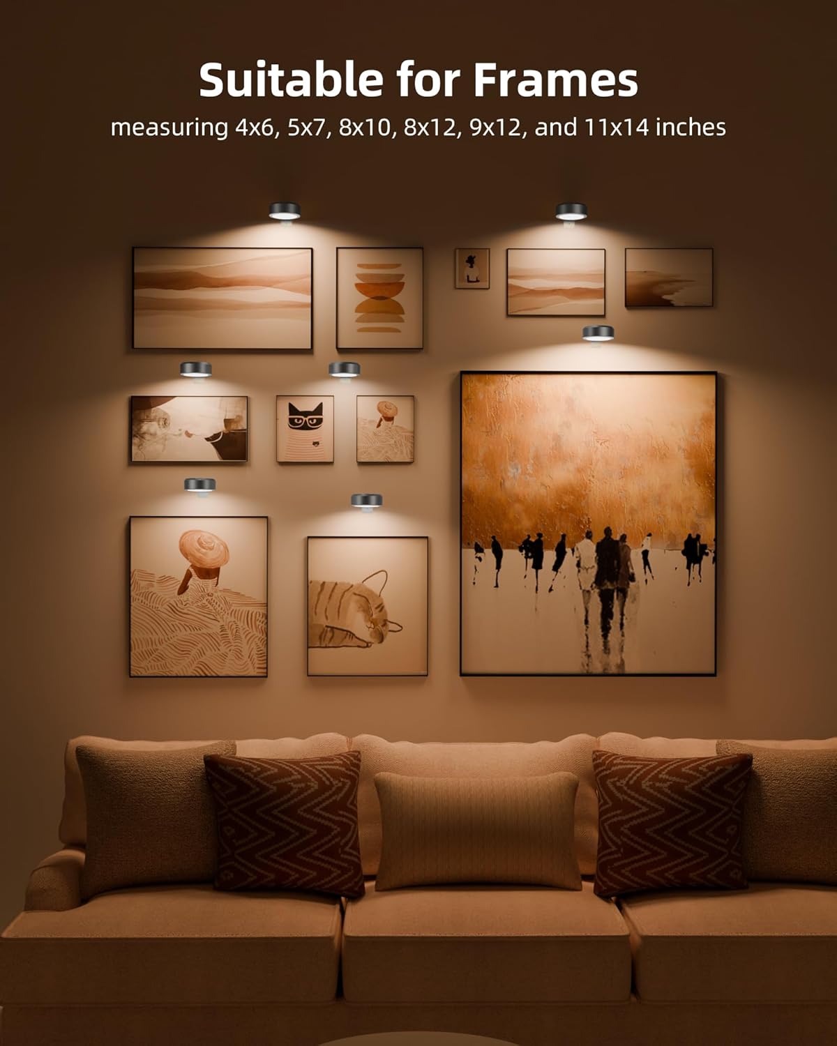 3 Pack Indoor LED Light | Magnetic Tool-Free Installation | Stepless Dimming & Battery Operated
