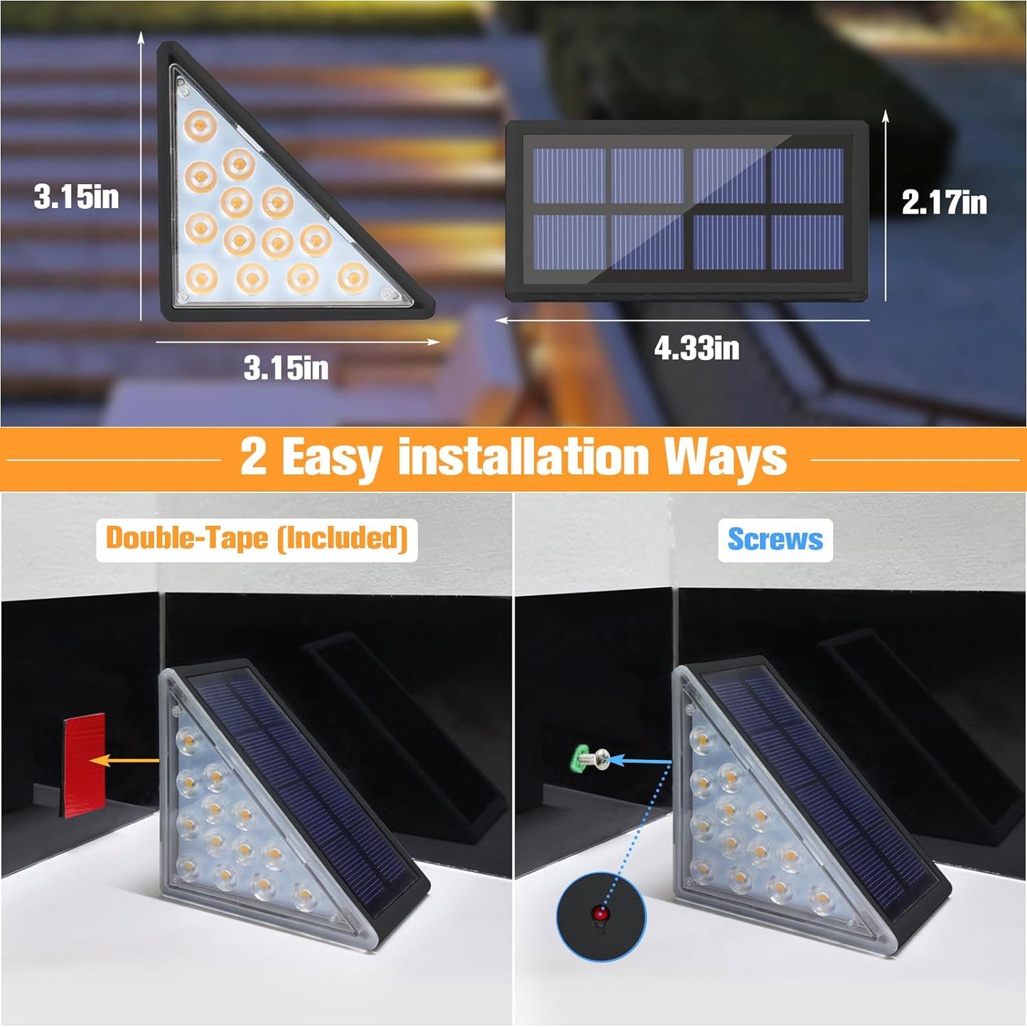12 Pack Solar Step Lights,80 Lumen
