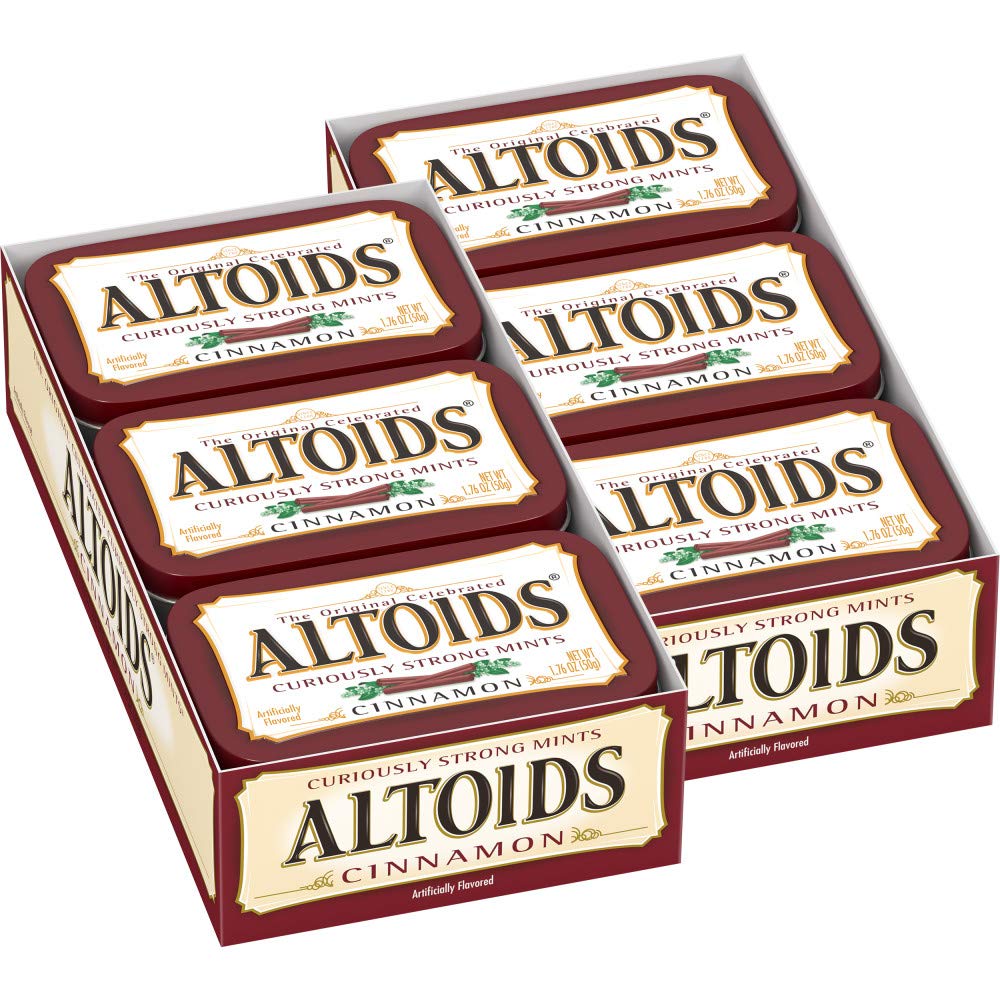 ALTOIDS Classic Cinnamon Hard Candy Breath Mints Bulk, 1.76 zz Tin (Pack of 12)