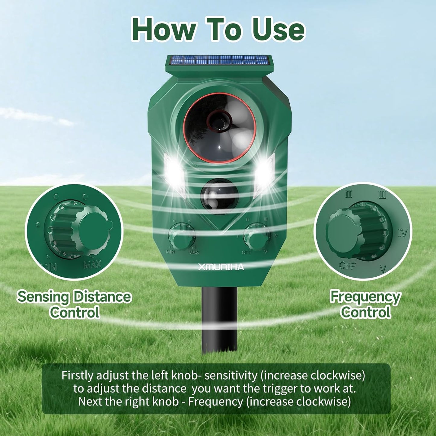 2 Pack Deer Repellent for Yard with RIP Sensor