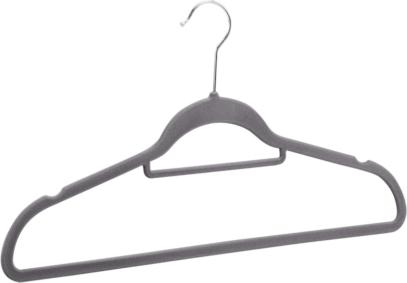 Amazon Basics Velvet Suit Hangers with Tie Hanger, Dark Grey (30-Pack)