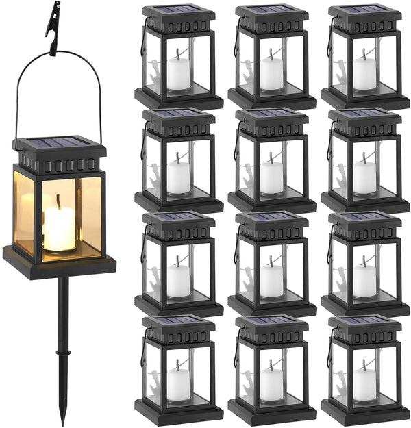 8 Pack Garden Hanging Candle Lights Hanging Solar Lanterns