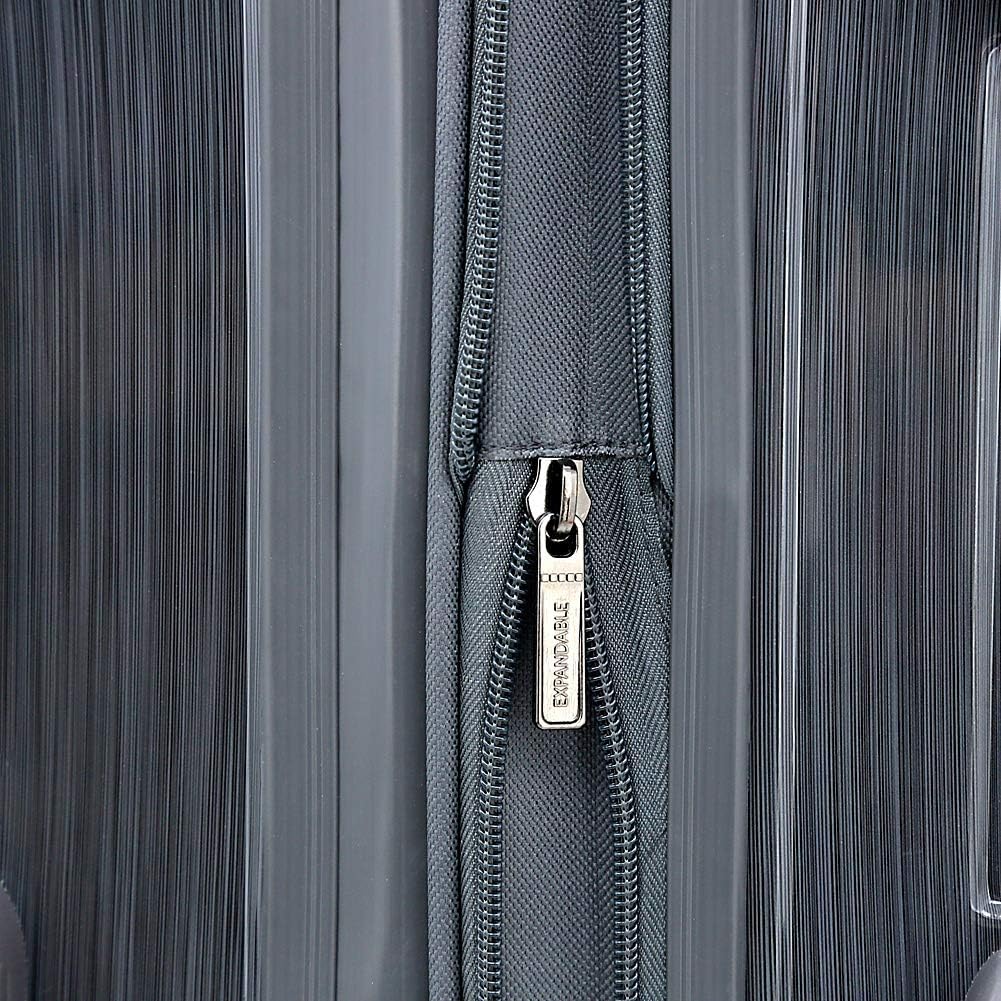 kensie TSA-Lock Hardside Spinner Luggage, Metal Gray, 20-Inch