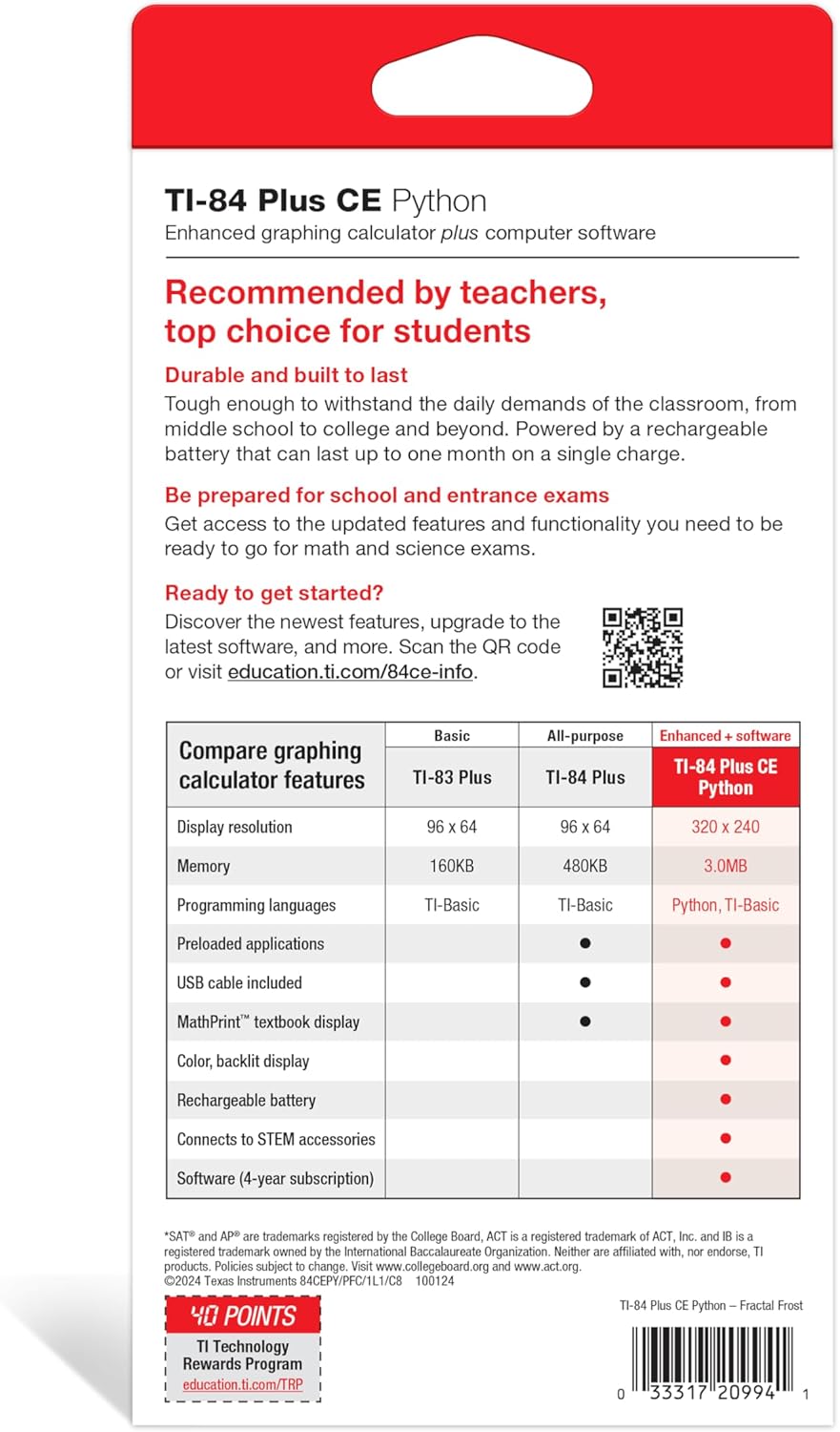 TI-84 Plus CE Graphing Calculator, Fractal Frost