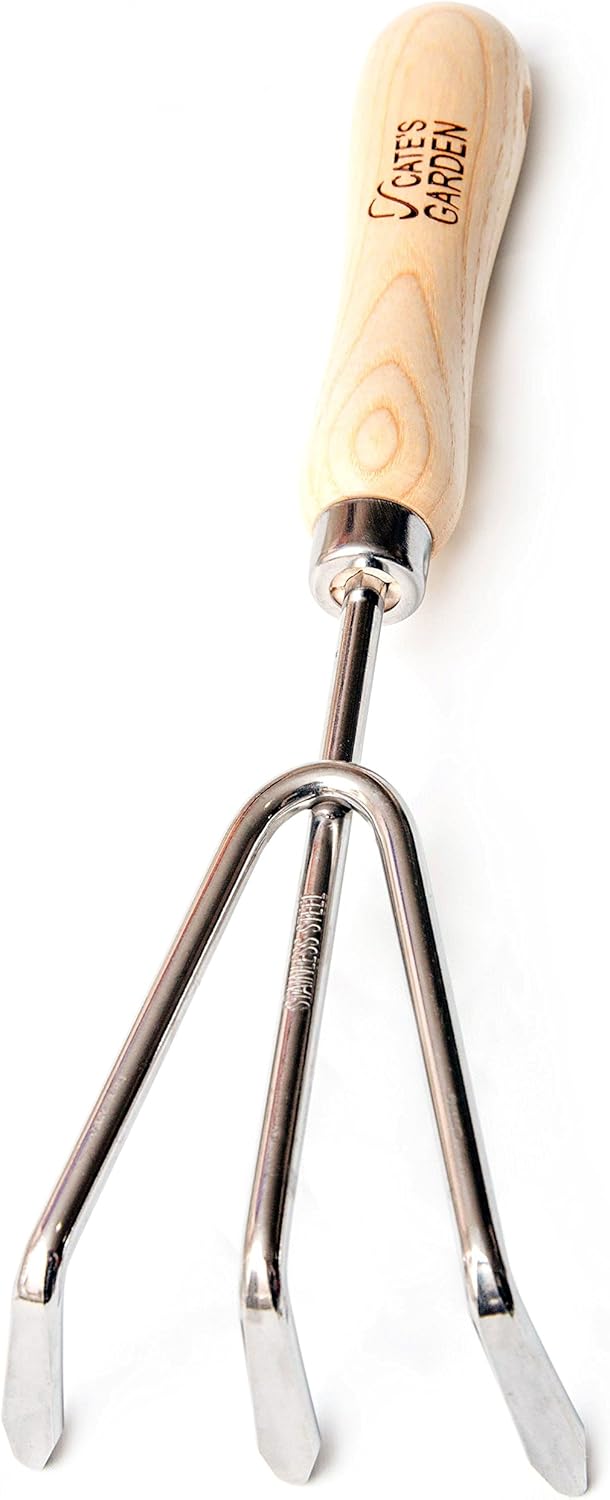 3 Pack Cate's Garden Garden Hand Cultivator Premium Hand Rake for Tilling Soil