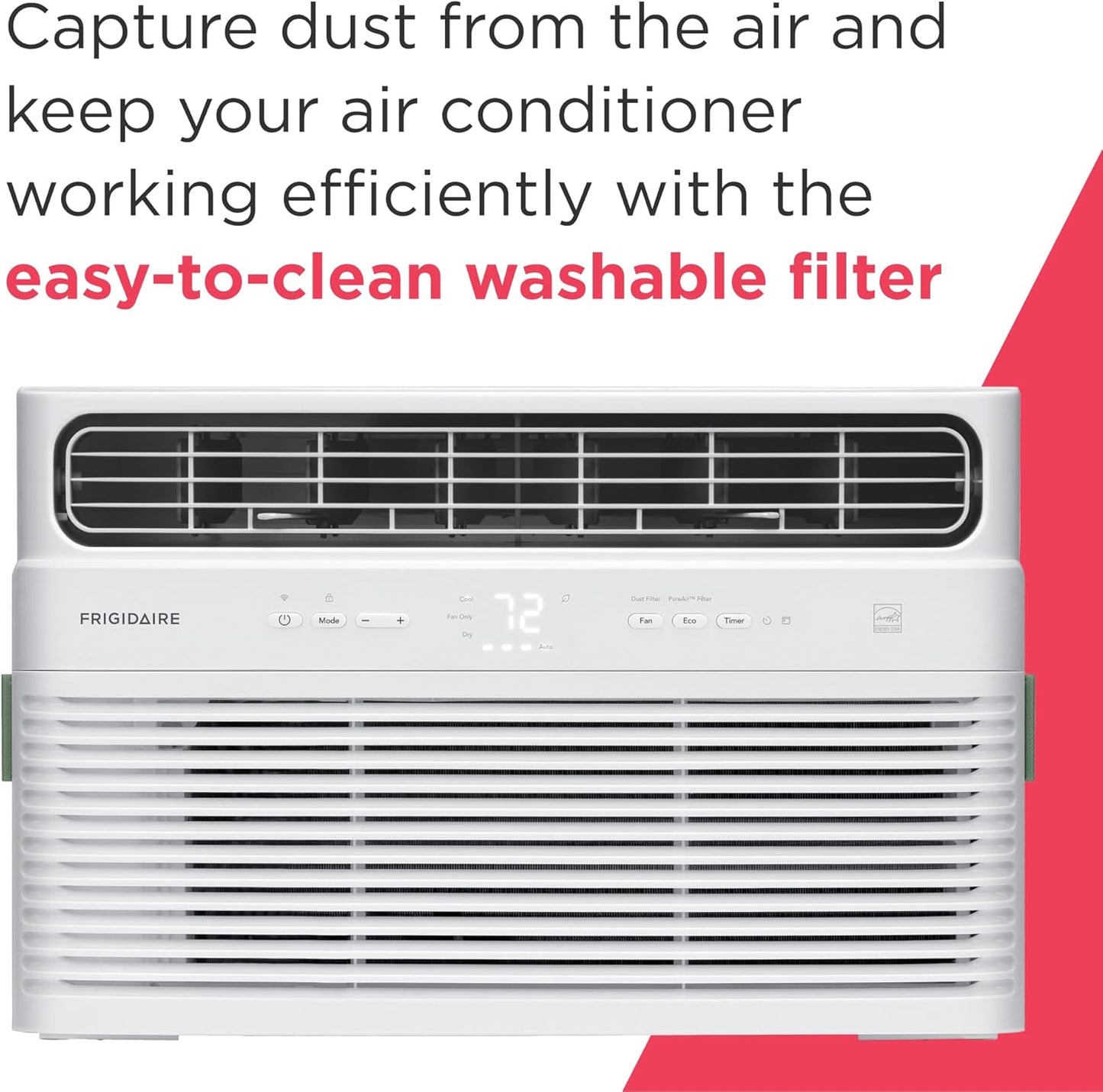 Frigidaire 8,000 BTU Smart Inverter Window Air Conditioner with Wi-Fi and Energy Star Certification, Cools Up to 350 Sq. Ft., Ultra Quiet Operation, White
