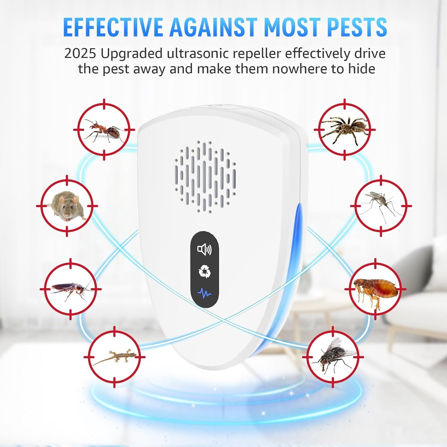6 Pack Ultrasonic Pest Control Repeller