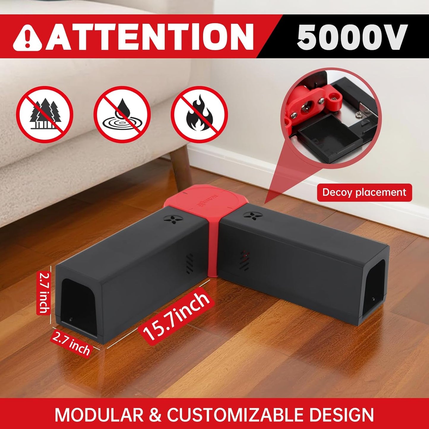 Electric Mouse Trap - Powerful Electronic Rat Trap Zapper for Indoor Use