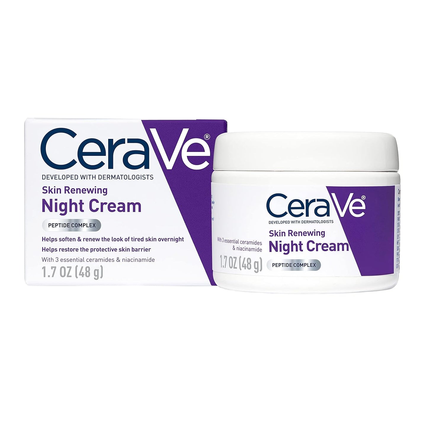 CeraVe Skin Renewing Night Cream, 1.7 oz (2-Pack)