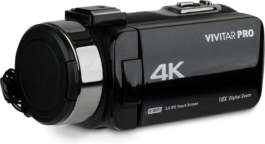 Vivitar 4K Wi-Fi Video Camera with 18x Zoom, Touchscreen, Night Vision & Microphone Jack Refurbished