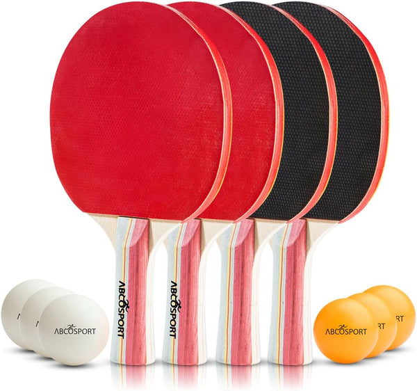 Table Tennis Ping Pong Set - Pack of 4 Premium Paddles/Rackets and 6 Table Tennis Balls