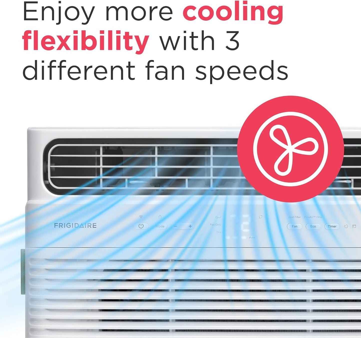 Frigidaire 8,000 BTU Smart Inverter Window Air Conditioner with Wi-Fi and Energy Star Certification, Cools Up to 350 Sq. Ft., Ultra Quiet Operation, White