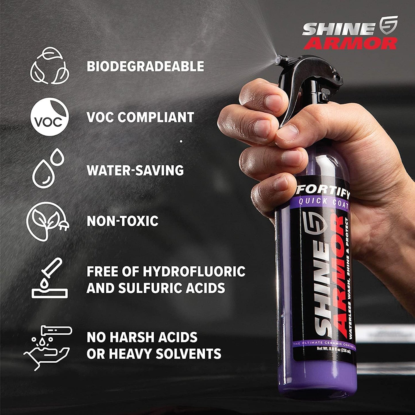 3 Pack Shine Armor Car Wax Spray and Ceramic Coating for Cars 16fl oz
