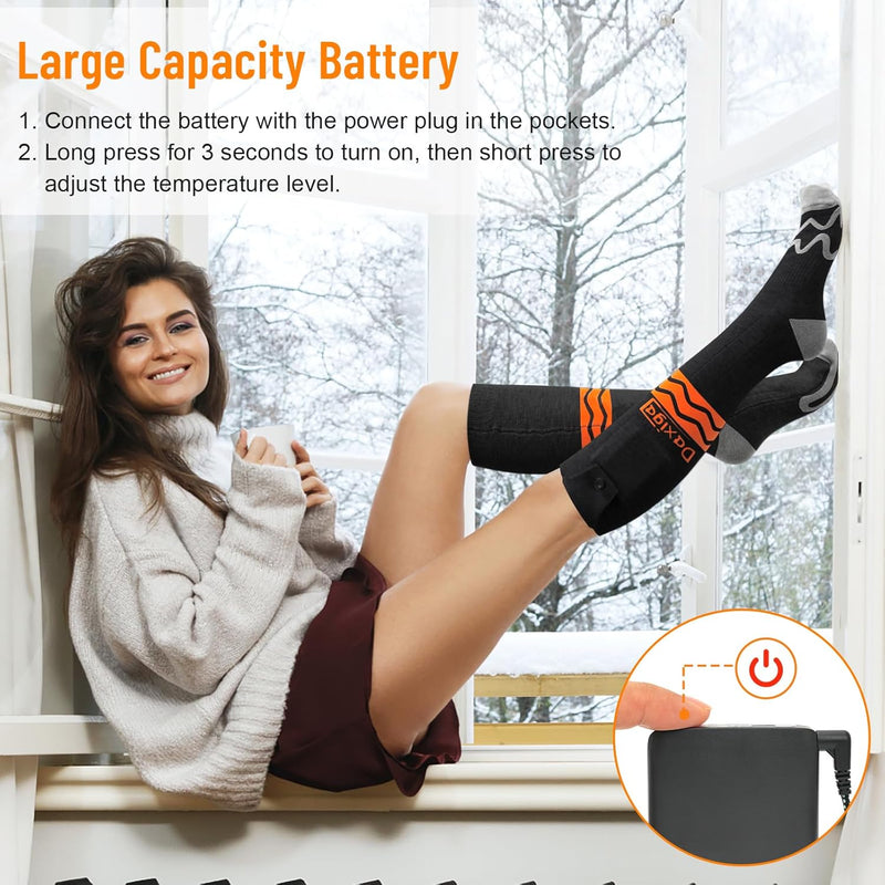 Daxiga Rechargeable Electric Heated Socks for Men Women