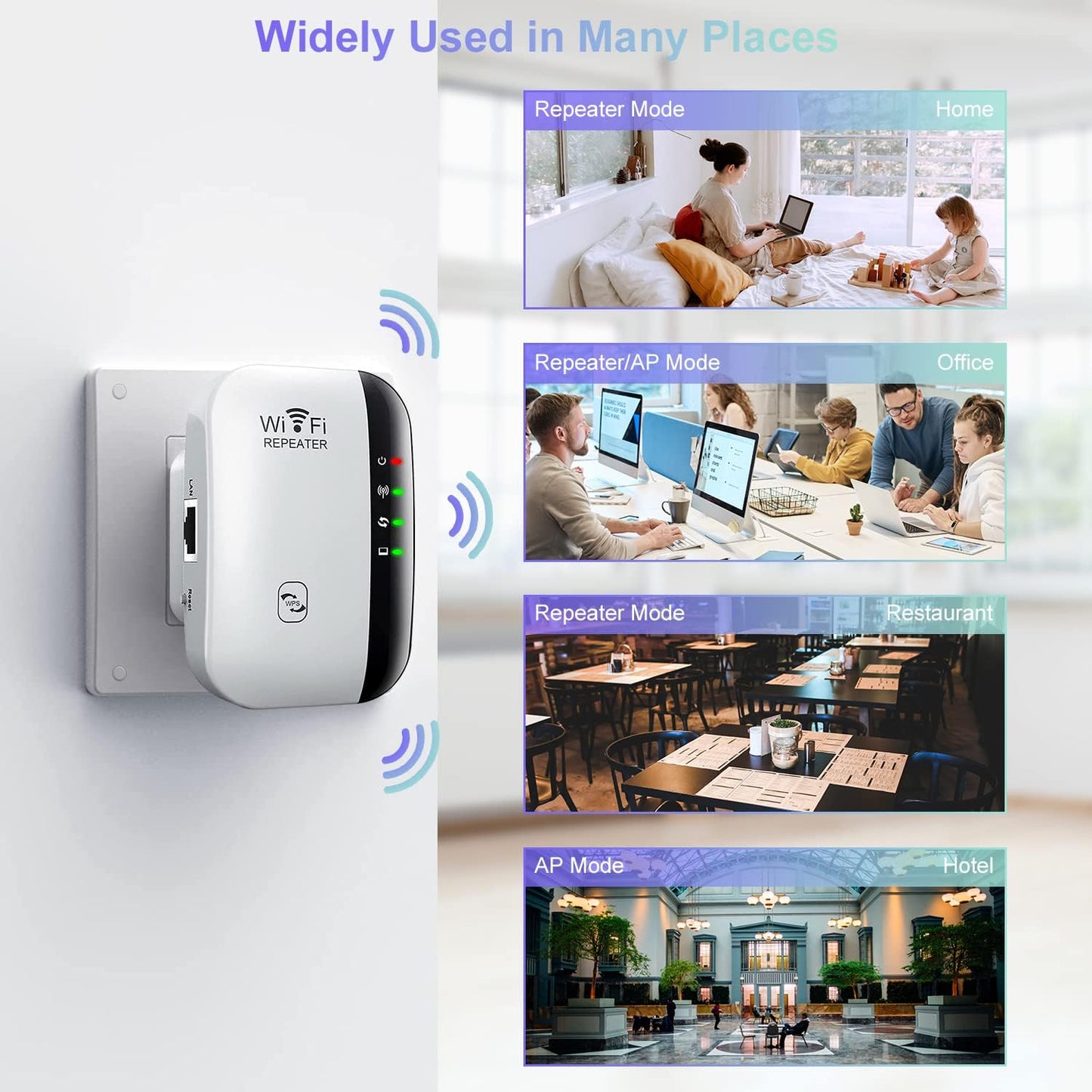 WiFi Extender, WiFi Signal Booster Up to 5800sq.ft and 55+ Devices, WiFi Range Extender, Wireless Internet Repeater, Long Range Amplifier with Ethernet Port,1-Key Setup, Access Point, Alexa Compatible