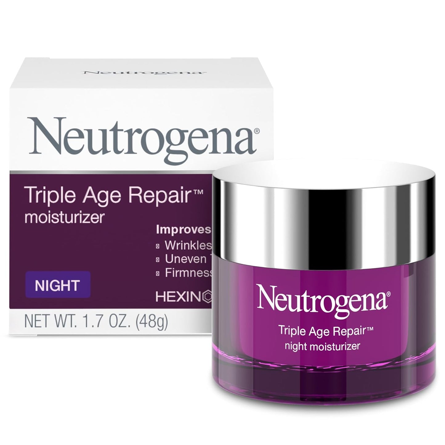 2 Pack Neutrogena Triple Age Repair Night Face Moisturizer 1.7oz