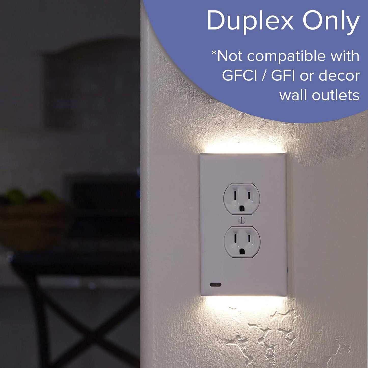 5-Pack Outlet Cover with Built-In LED Top/Bottom Night Light - 2 Styles
