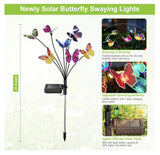 2 Pack Lifelike Swaying Butterfly Solar Lights for Outside