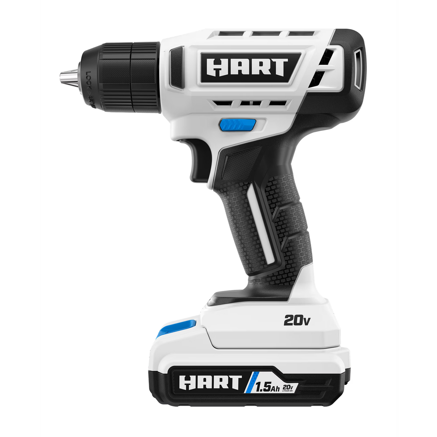 HART 20V 3/8” Drill/Driver Kit with 250 ft-lb Torque, 1.5Ah Lithium-Ion Battery and Charger