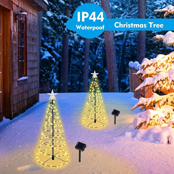 19″ Solar Outdoor Christmas Pathway Light – Waterproof & Auto On/Off – Warm White