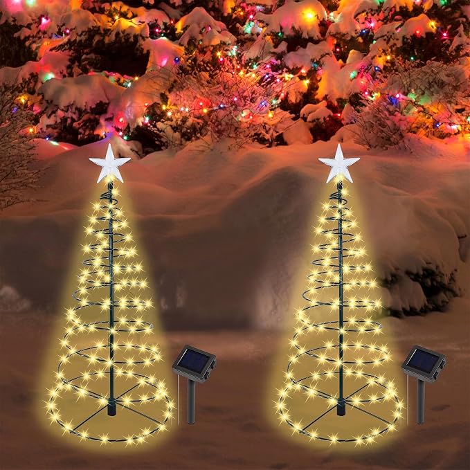 19″ Solar Outdoor Christmas Pathway Light – Waterproof & Auto On/Off – Warm White