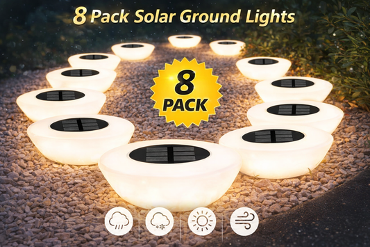 8 Pack Hal Solar Ground Lights