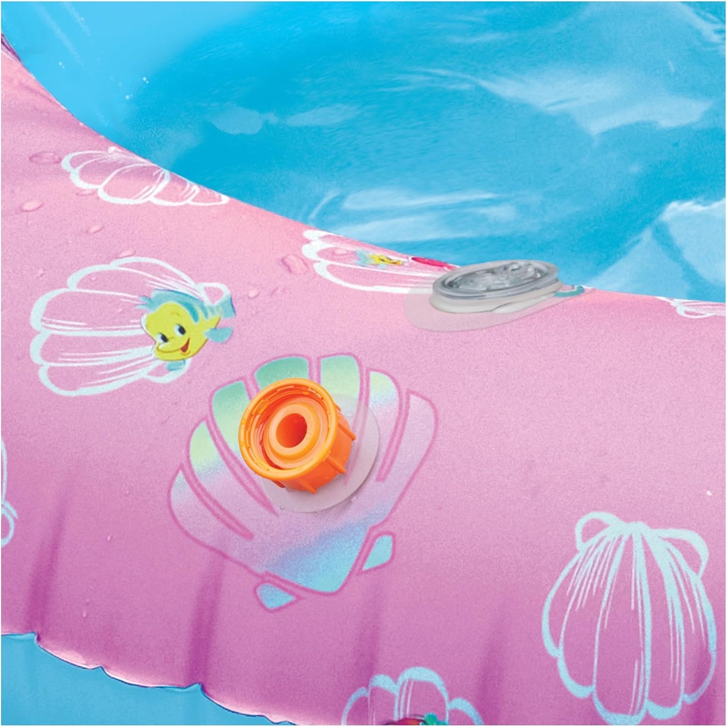 SwimWays Disney Princess Ariel Water Castle Deluxe Inflatable Pool, Above Ground Pool with Canopy and Fast Inflation for Kids Aged Aged 3 & Up