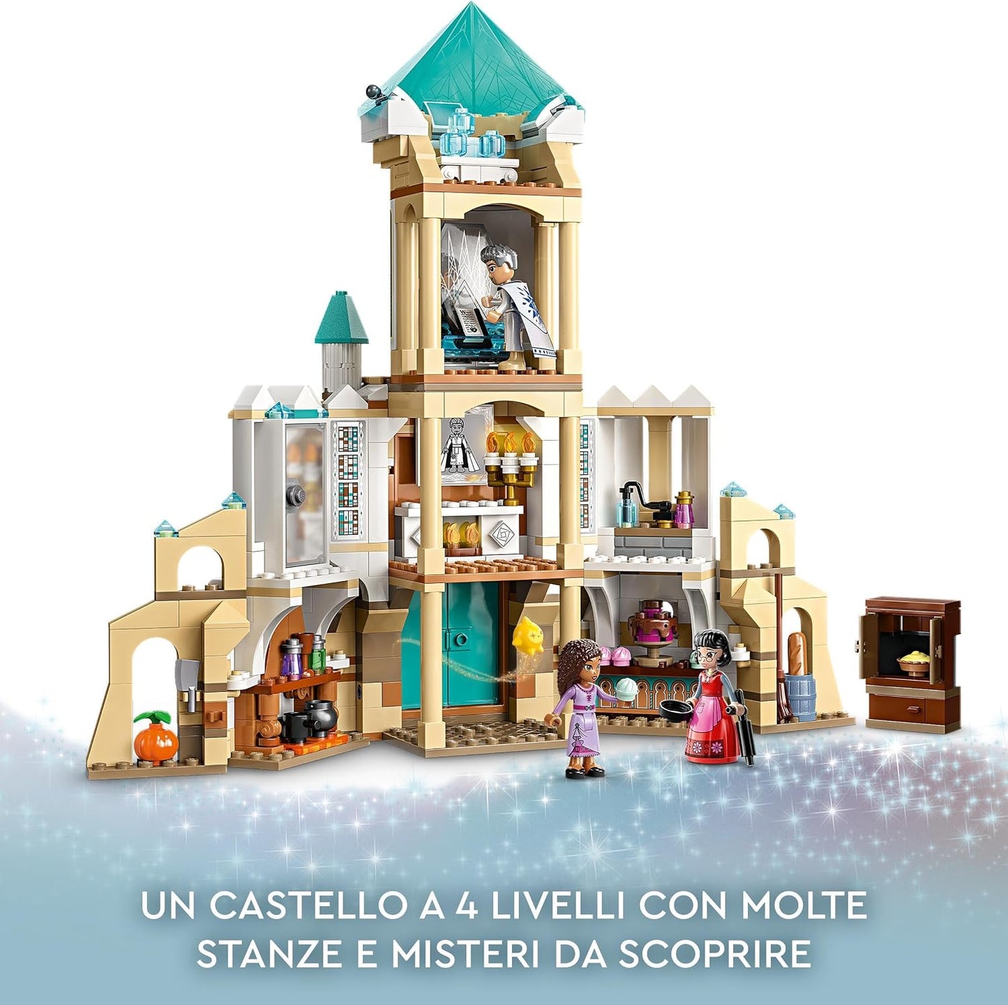 LEGO 43224 Disney Princess König Magnificent Schloss, 4 Stages, 4 Characters