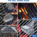 17" Stainless Steel Grill Brush and Scraper Bristle Free