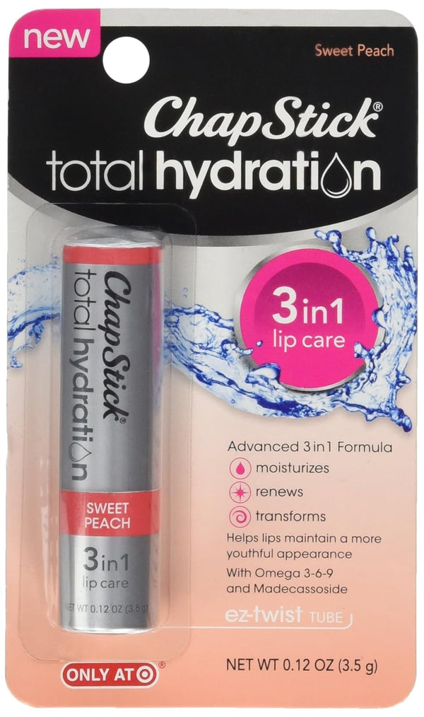 5 Pack ChapStick Total Hydration 3 in 1 Sweet Peach