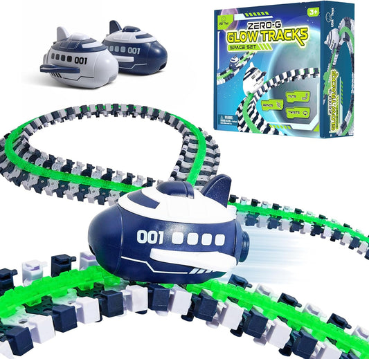 USA Toyz Zero G Space Glow Race Track for Kids- 258pc