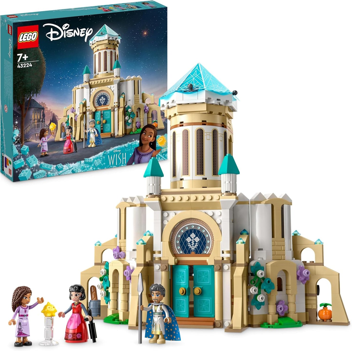 LEGO 43224 Disney Princess König Magnificent Schloss, 4 Stages, 4 Characters