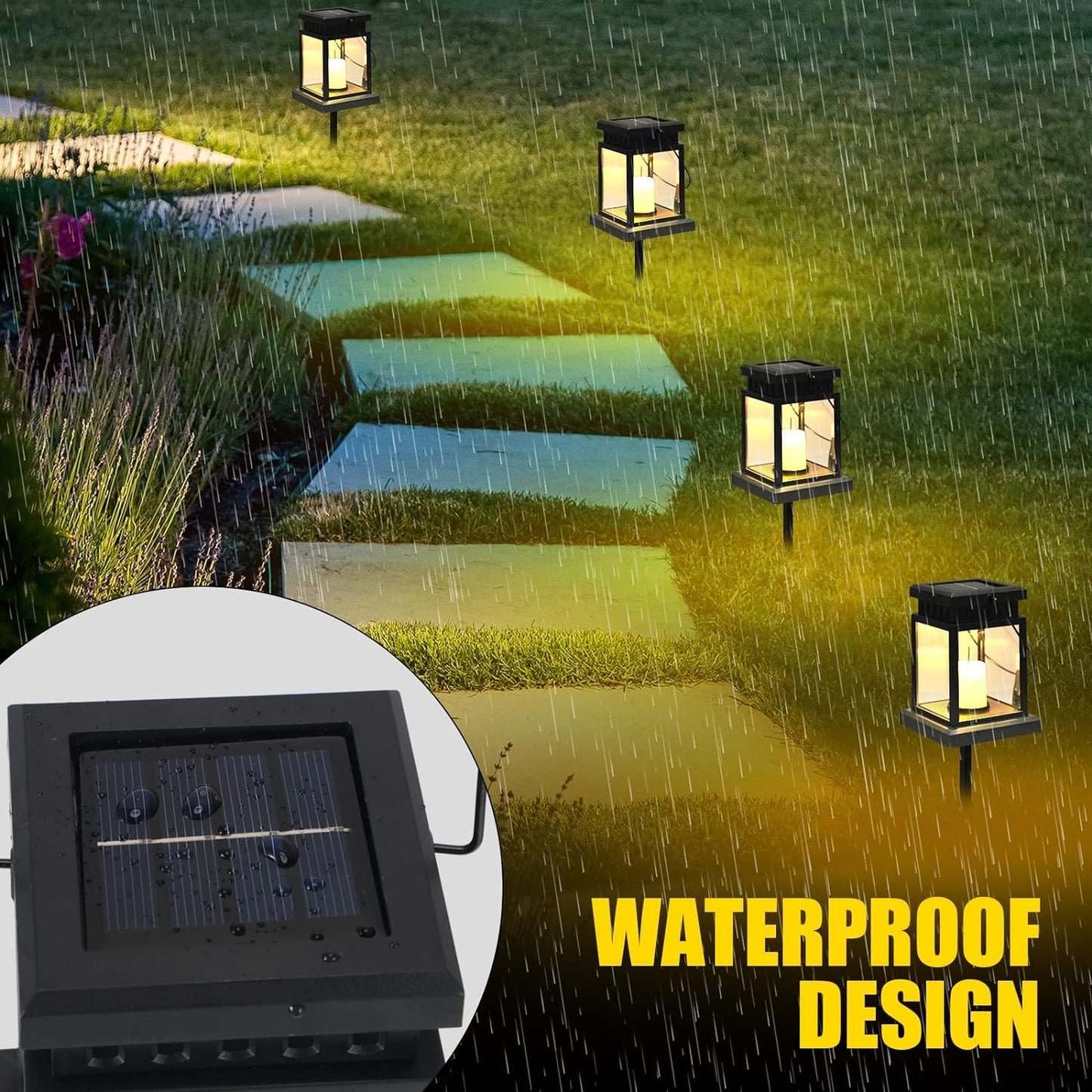 8 Pack Garden Hanging Candle Lights Hanging Solar Lanterns