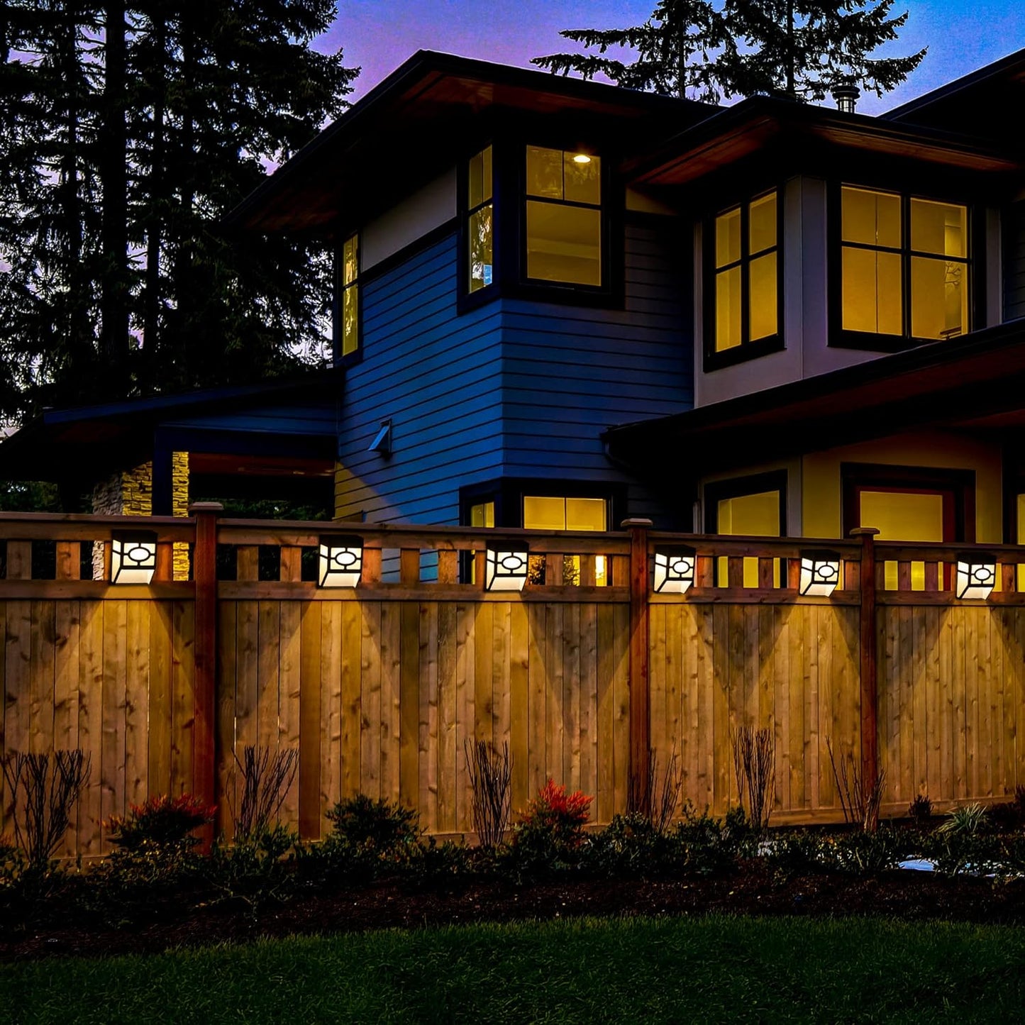 8 Pack Solar Lights – 2 Modes LED (White and Color Changing) – For Fences, Decks & Stairs